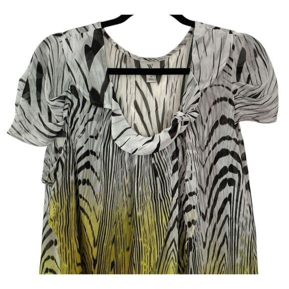 Worthington Zebra Ombré Layered Blouse 1X - Picture 2 of 4